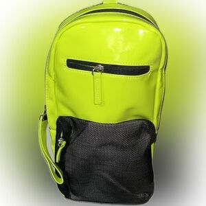 Neon Green Backpack with Black Mesh Pocket